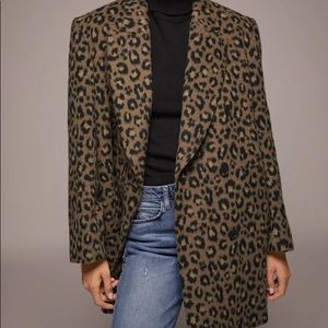 ZARA animal print double breasted coat
